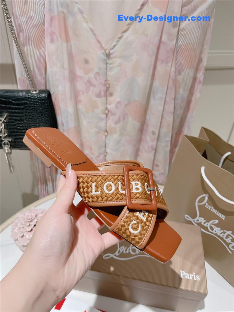 Chr1st1an louboutin 2023 letter new red sole shoes slippers