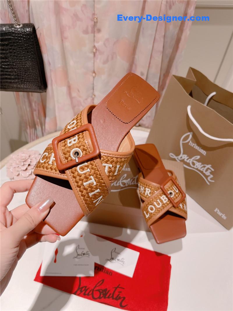 Chr1st1an louboutin 2023 letter new red sole shoes slippers