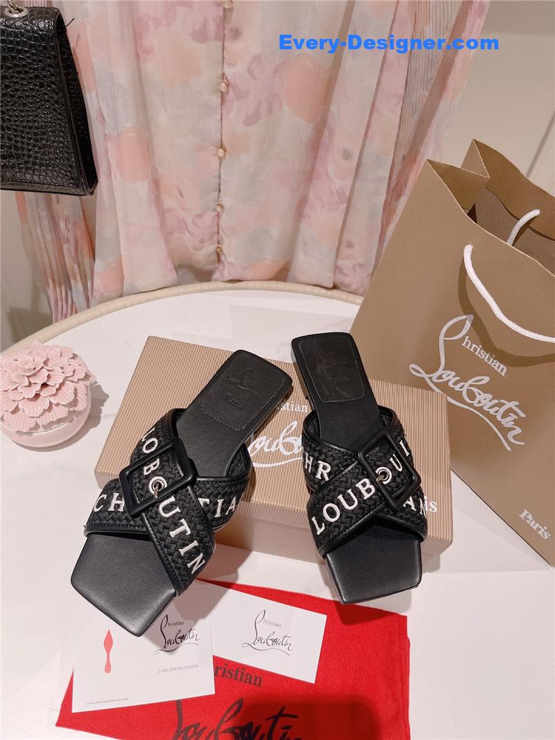 Chr1st1an louboutin 2023 letter new red sole shoes slippers