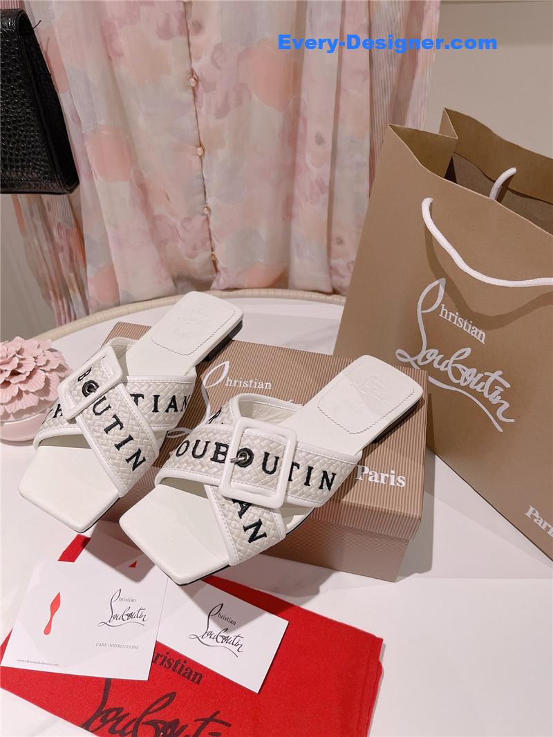Christian Louboutin 2023 letter new red sole shoes slippers