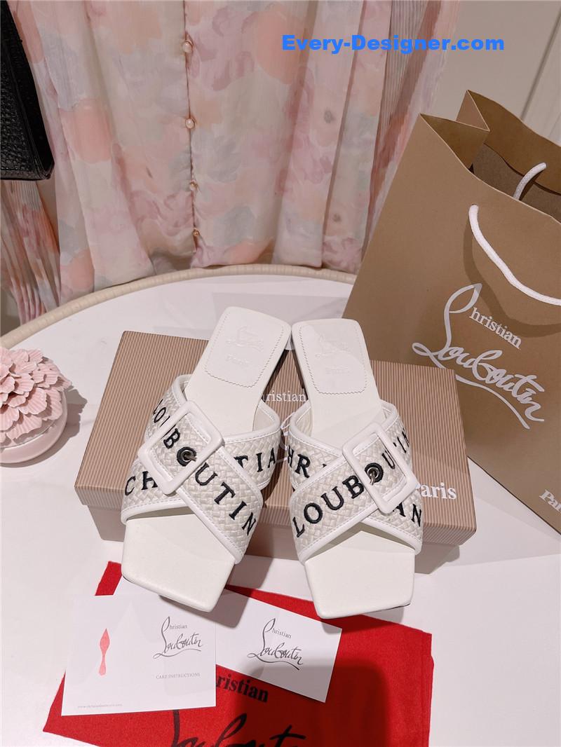 Chr1st1an louboutin 2023 letter new red sole shoes slippers