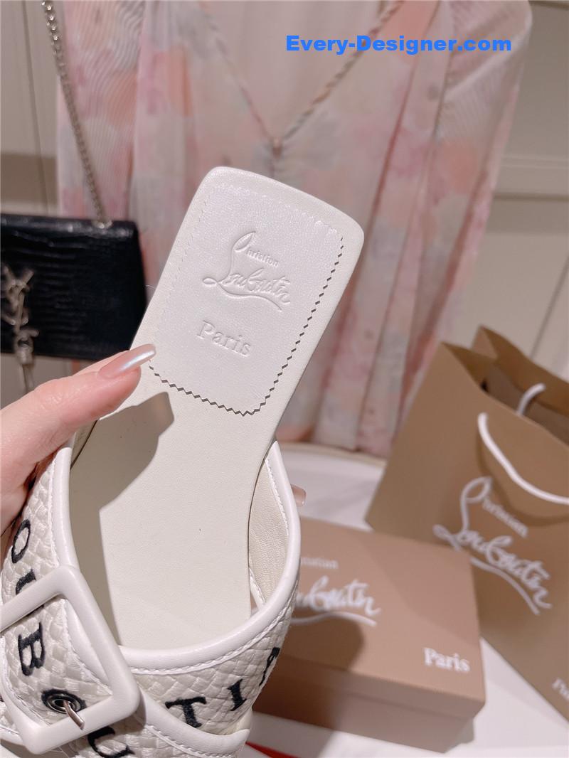 Chr1st1an louboutin 2023 letter new red sole shoes slippers