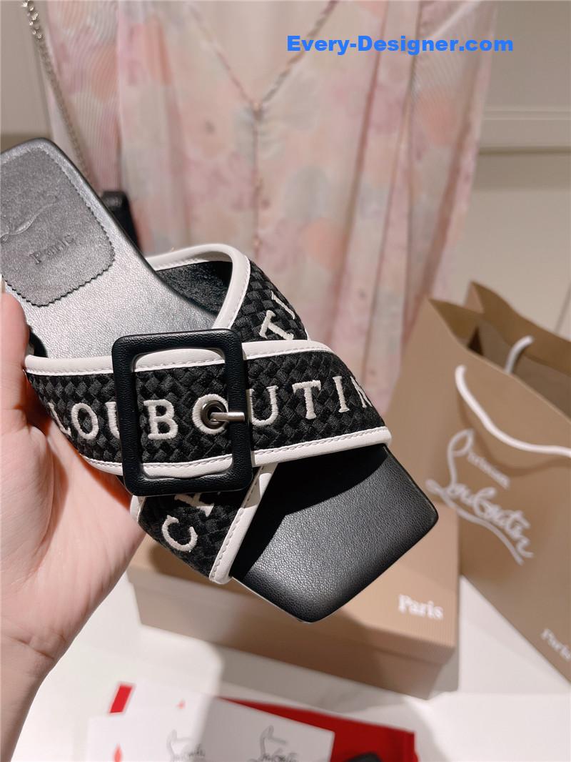 Chr1st1an louboutin 2023 letter new red sole shoes slippers