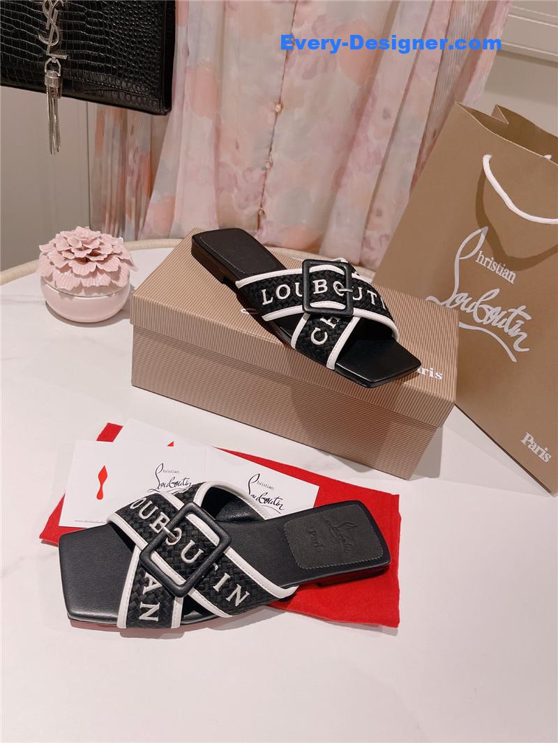 Chr1st1an louboutin 2023 letter new red sole shoes slippers