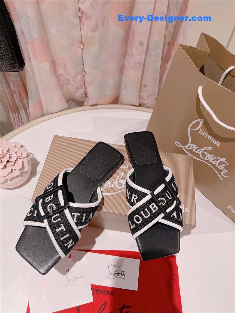 Chr1st1an louboutin 2023 letter new red sole shoes slippers
