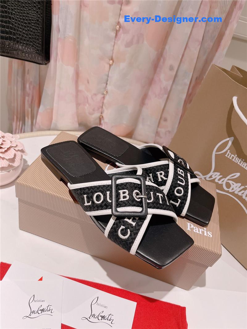 Chr1st1an louboutin 2023 letter new red sole shoes slippers