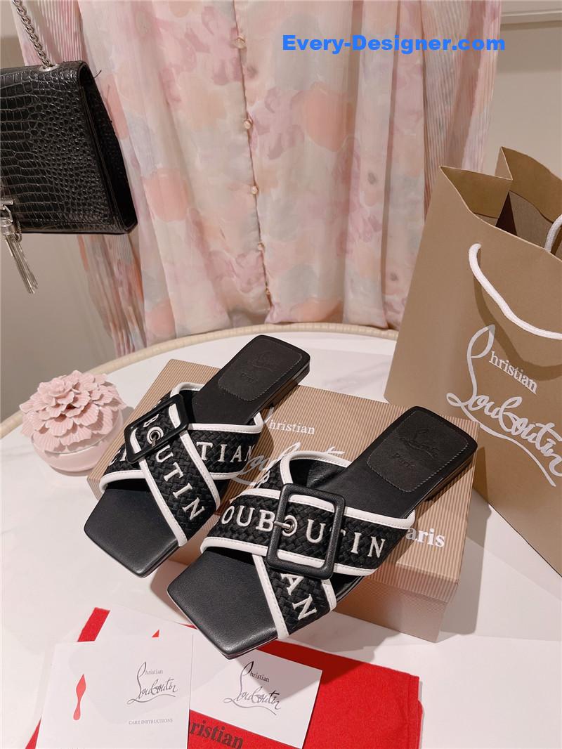 Christian Louboutin 2023 letter new red sole shoes slippers