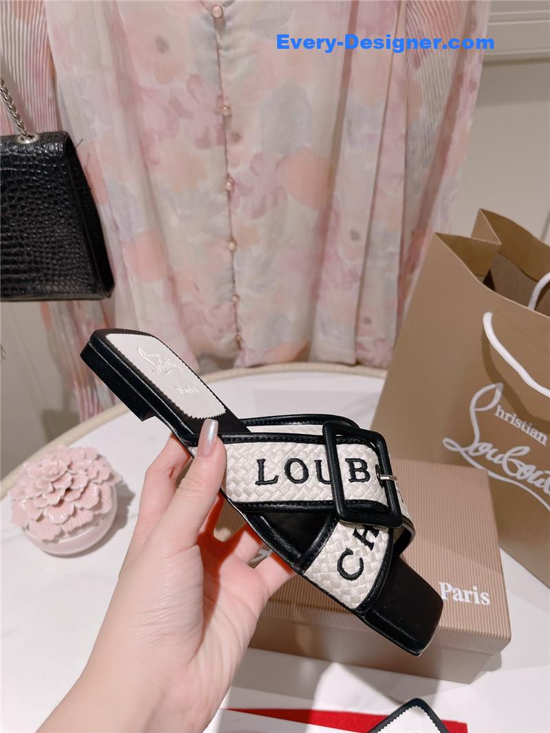 Chr1st1an louboutin 2023 letter new red sole shoes slippers