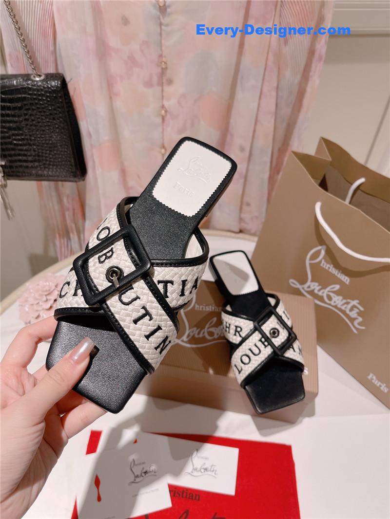 Chr1st1an louboutin 2023 letter new red sole shoes slippers