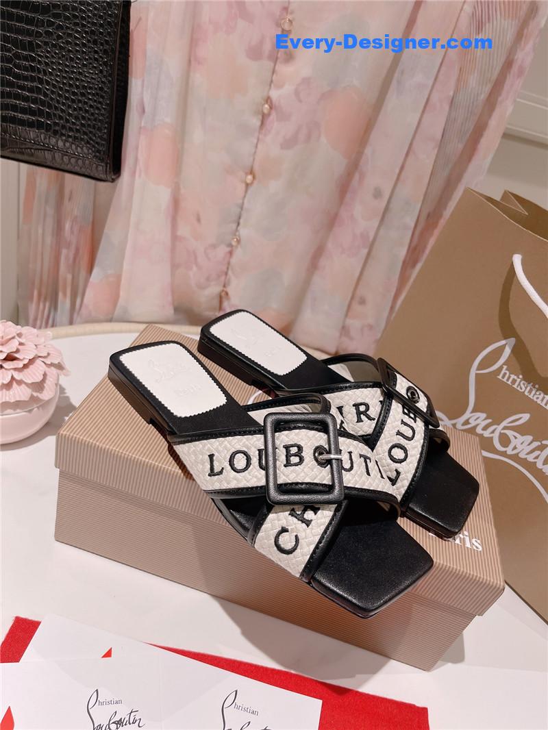 Chr1st1an louboutin 2023 letter new red sole shoes slippers