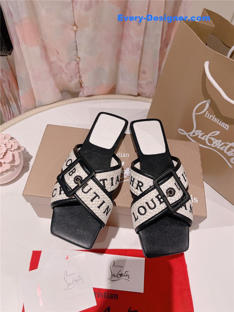 Chr1st1an louboutin 2023 letter new red sole shoes slippers