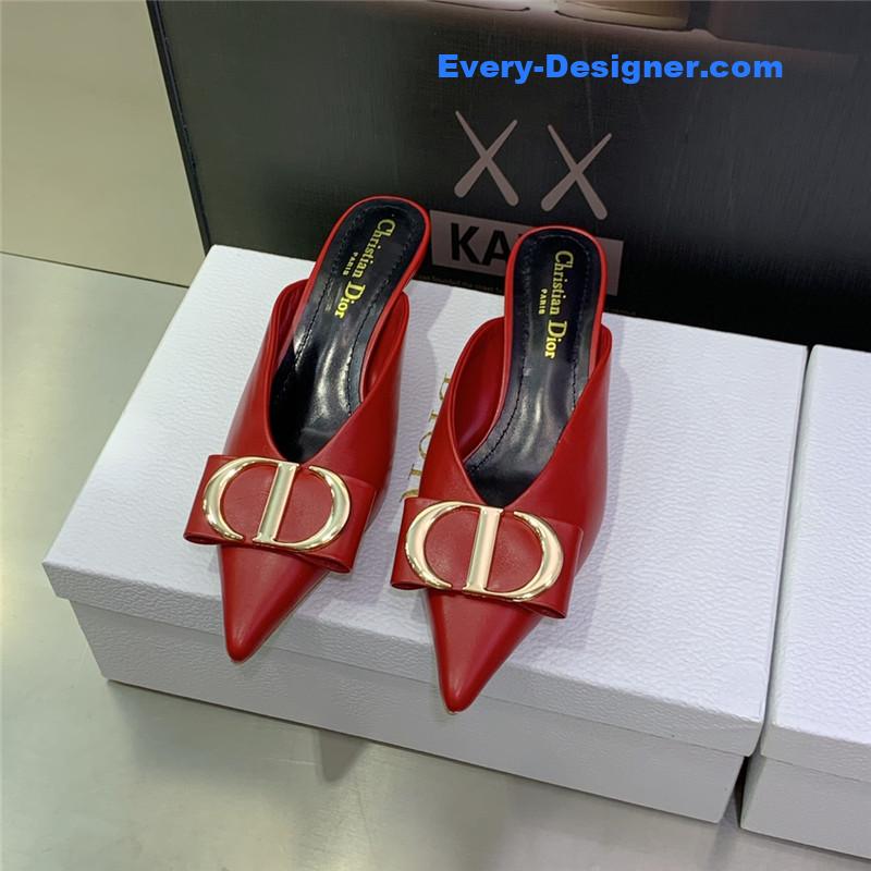 D10r spring and summer new jelly-colored pointed mules