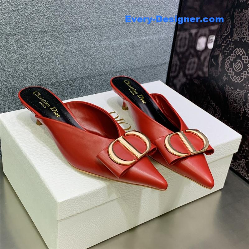 D10r spring and summer new jelly-colored pointed mules