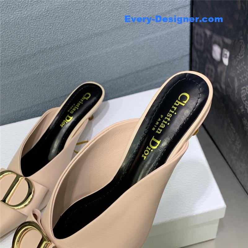 D10r spring and summer new jelly-colored pointed mules