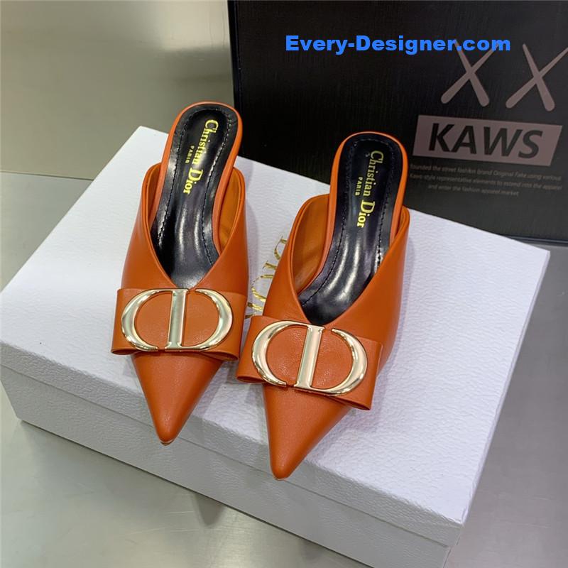 D10r spring and summer new jelly-colored pointed mules