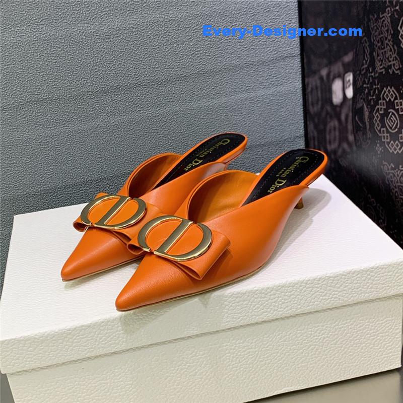 Dior spring and summer new jelly-colored pointed mules