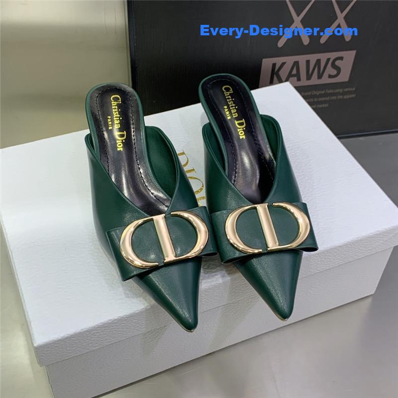 Dior spring and summer new jelly-colored pointed mules