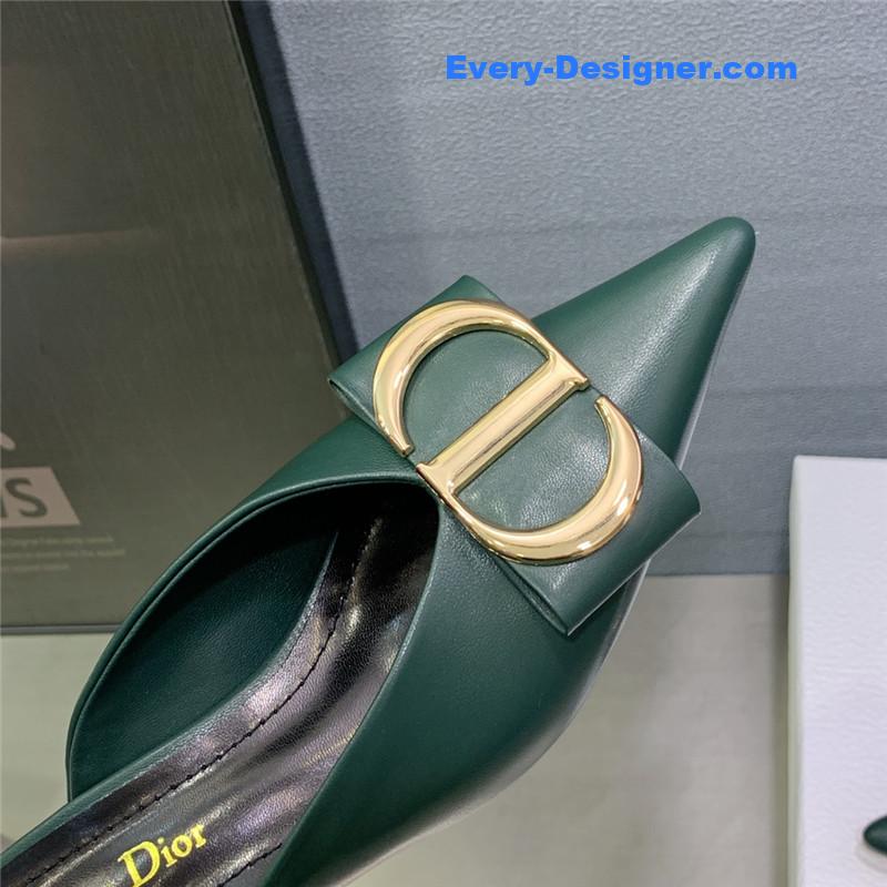 Dior spring and summer new jelly-colored pointed mules