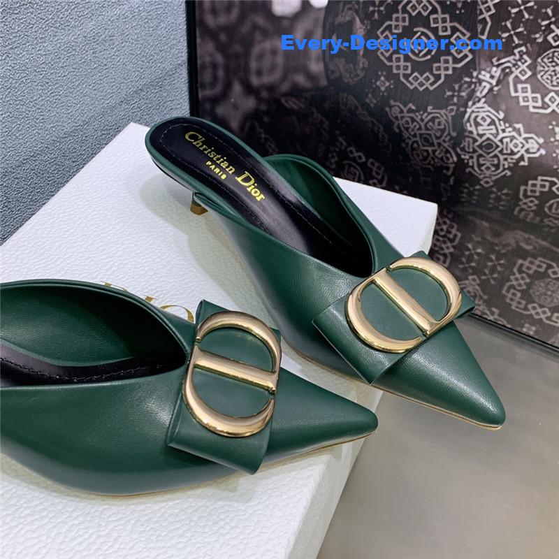 Dior spring and summer new jelly-colored pointed mules