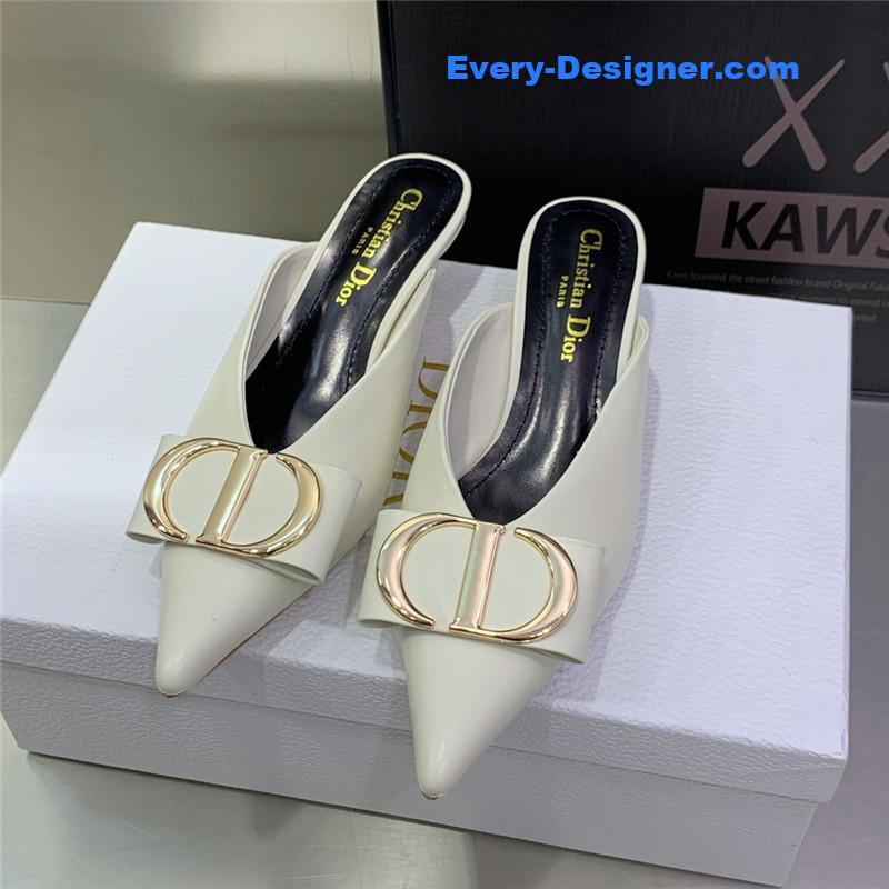D10r spring and summer new jelly-colored pointed mules