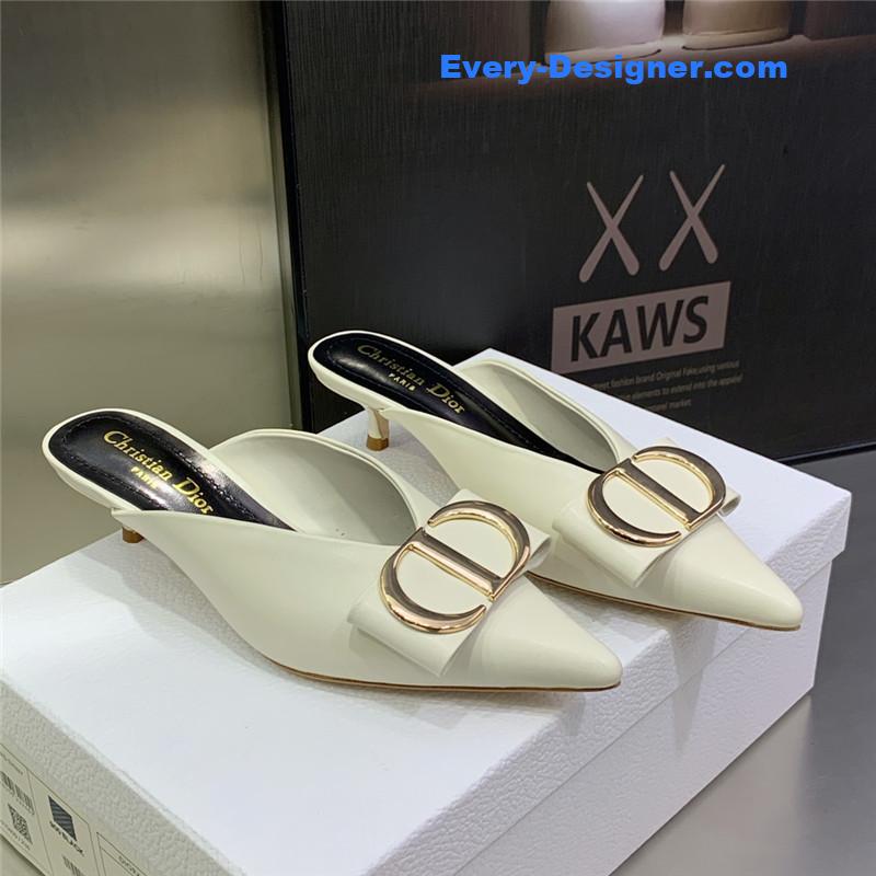 D10r spring and summer new jelly-colored pointed mules