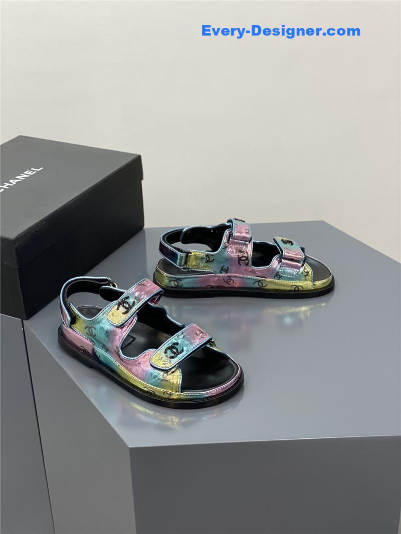 CC classic pearl buckle Velcro sandals