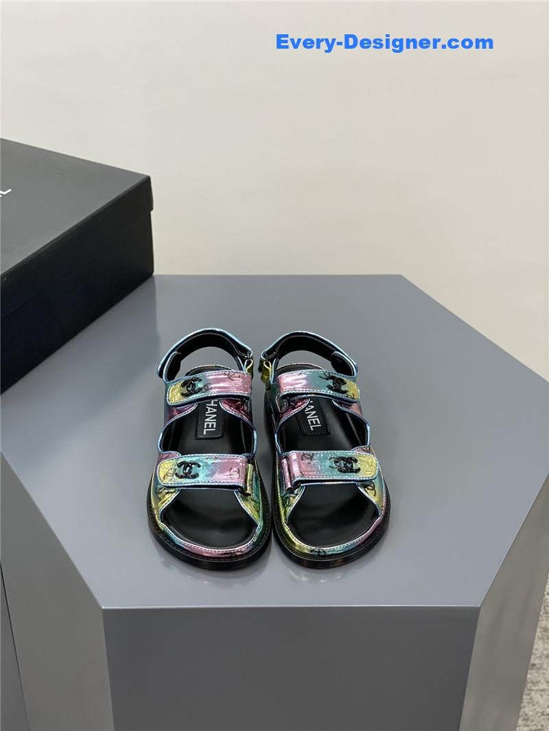 CC classic pearl buckle Velcro sandals