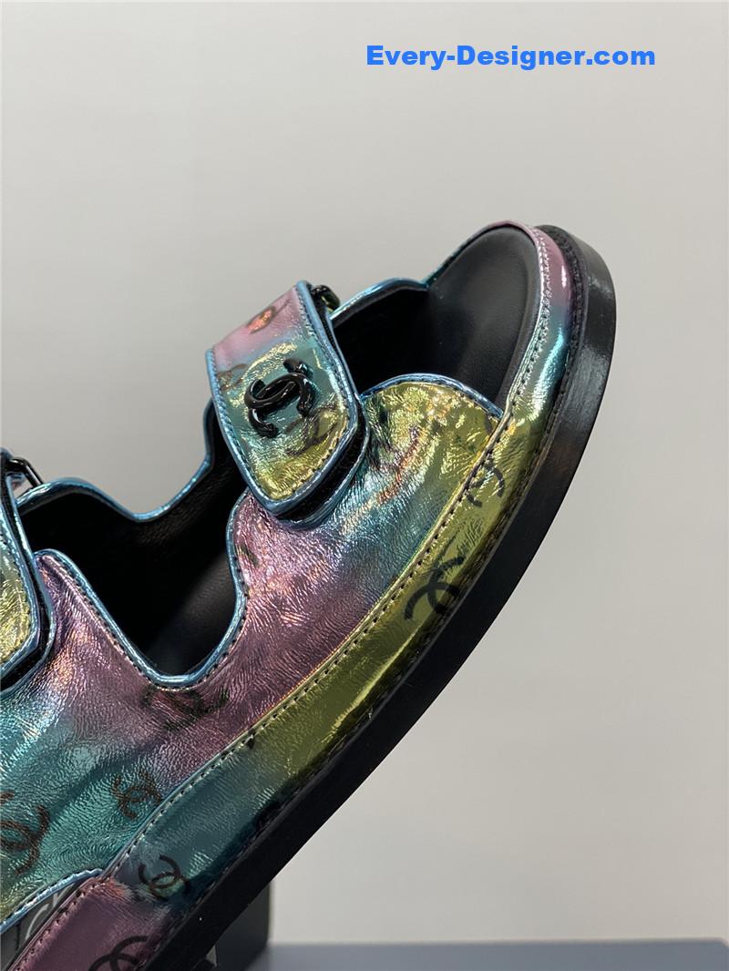 CC classic pearl buckle Velcro sandals