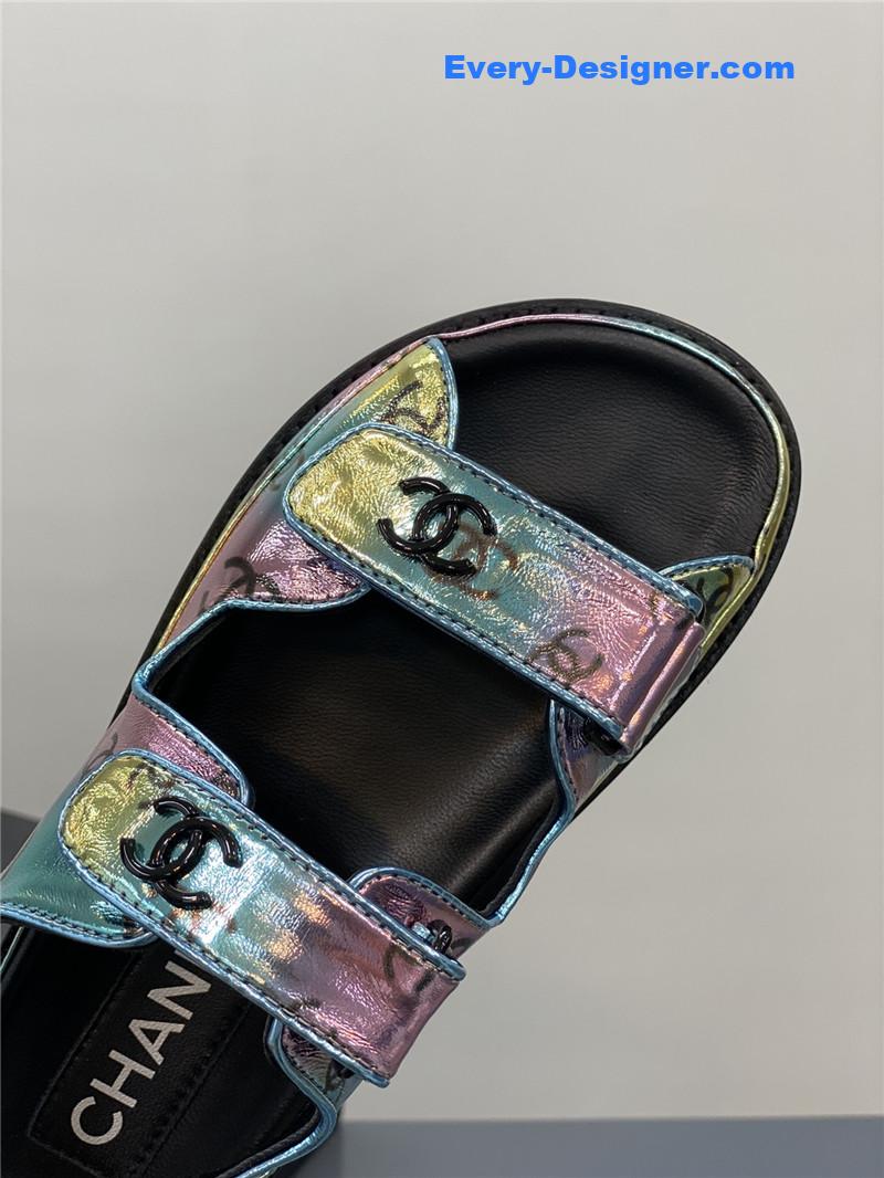 CC classic pearl buckle Velcro sandals