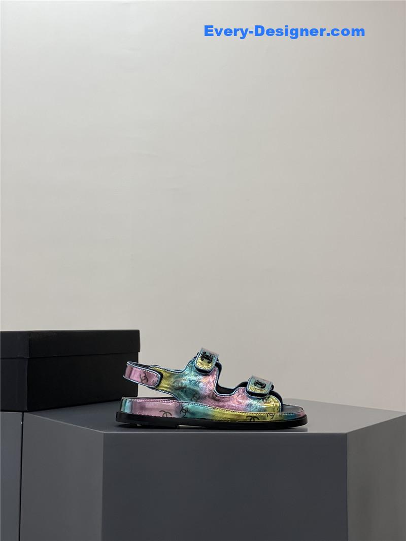 CC classic pearl buckle Velcro sandals