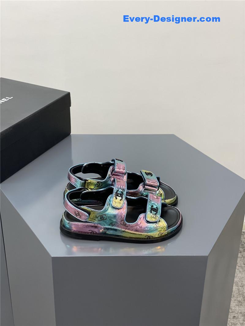 CC classic pearl buckle Velcro sandals