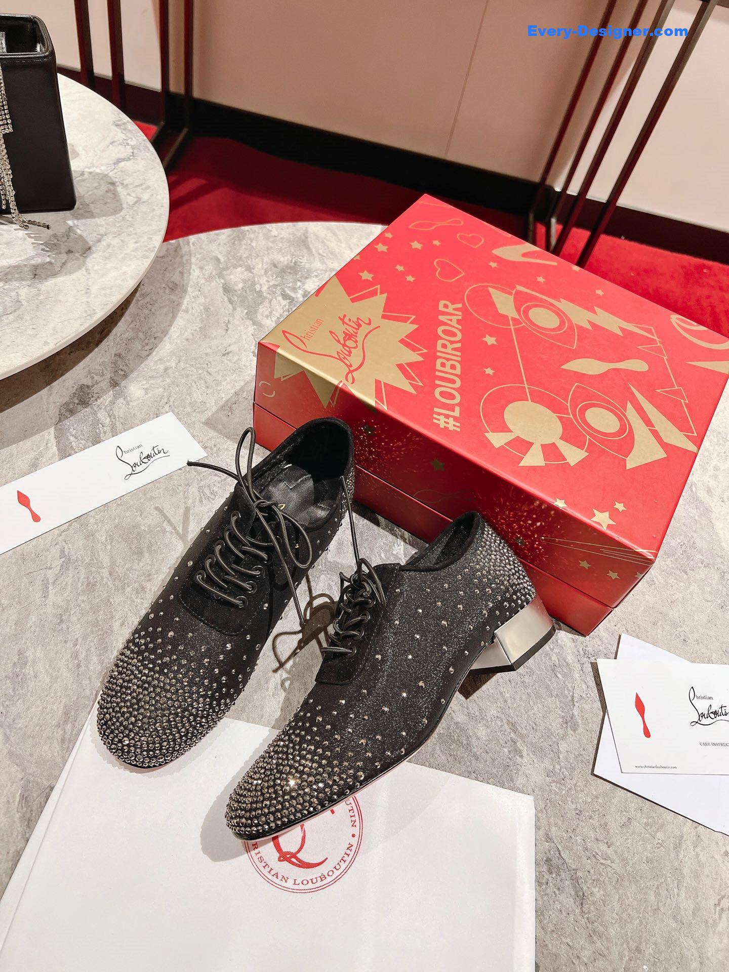 Chr1st1an louboutin mesh leather shoes