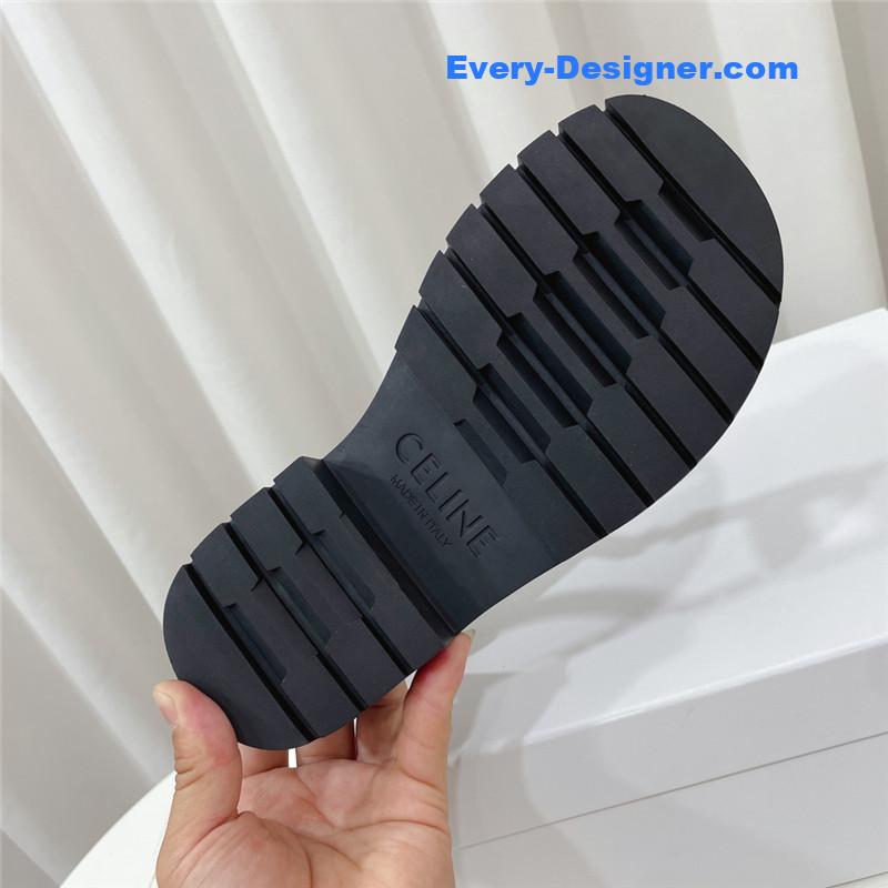 Celine Clea Triomphe Black Leather Sandal