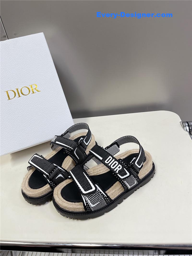 Dior latest Velcro hemp rope sandals