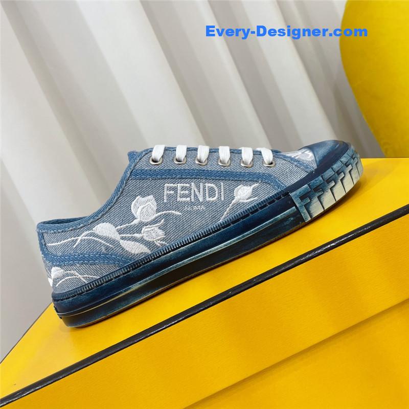 fendi Domino latest color matching canvas shoes