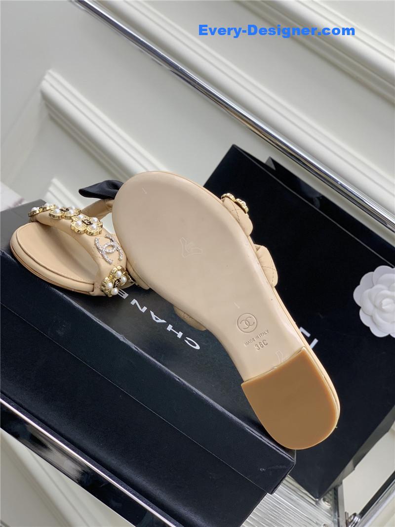 CC sheepskin lozenge slippers