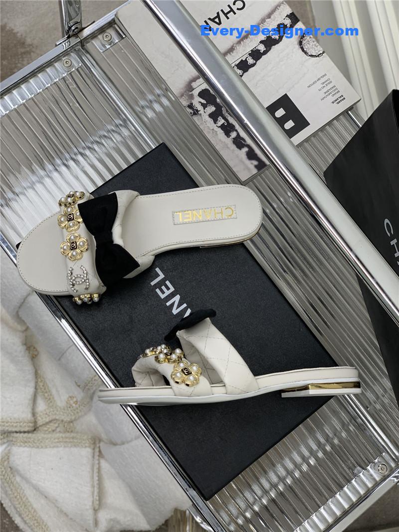 CC sheepskin lozenge slippers