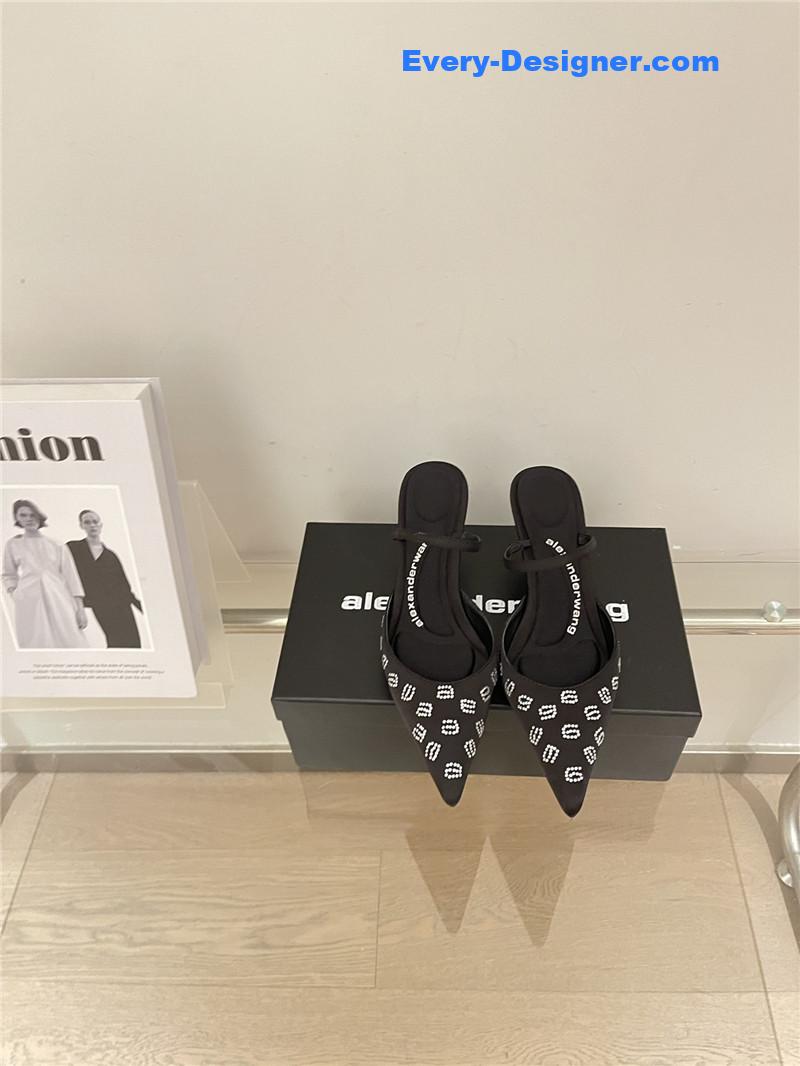 Alexander Wang spring letter rhinestone high heel