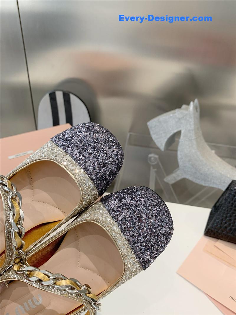 miumiu new stiletto with thick heel Mary Jane