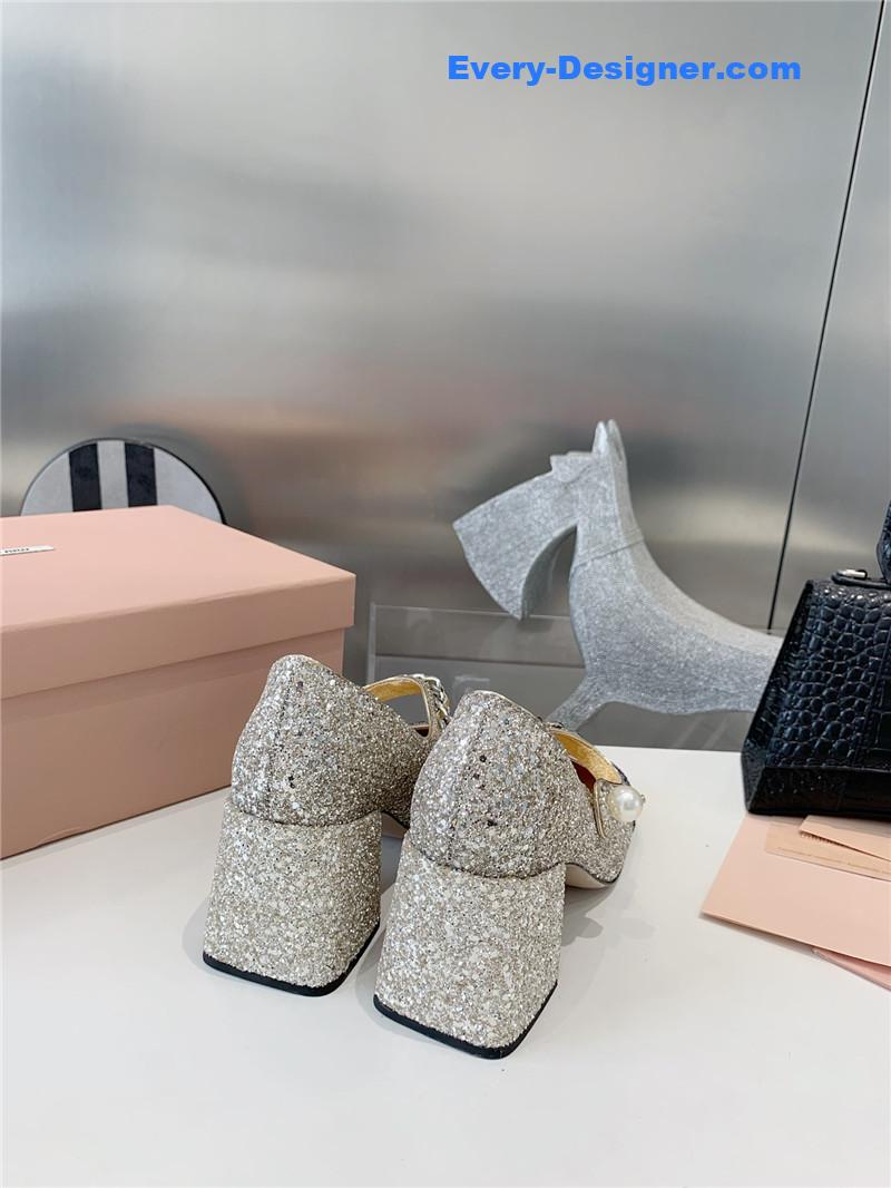 miumiu new stiletto with thick heel Mary Jane