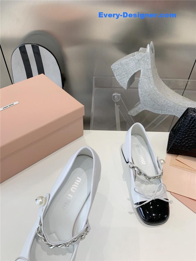 M1um1u new stiletto with thick heel mary jane