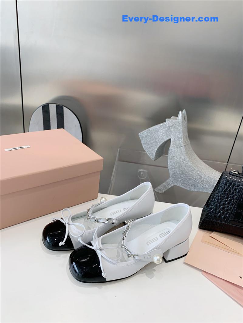 M1um1u new stiletto with thick heel mary jane