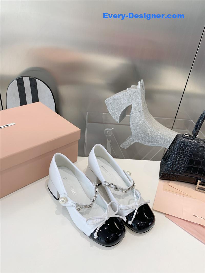 miumiu new stiletto with thick heel Mary Jane