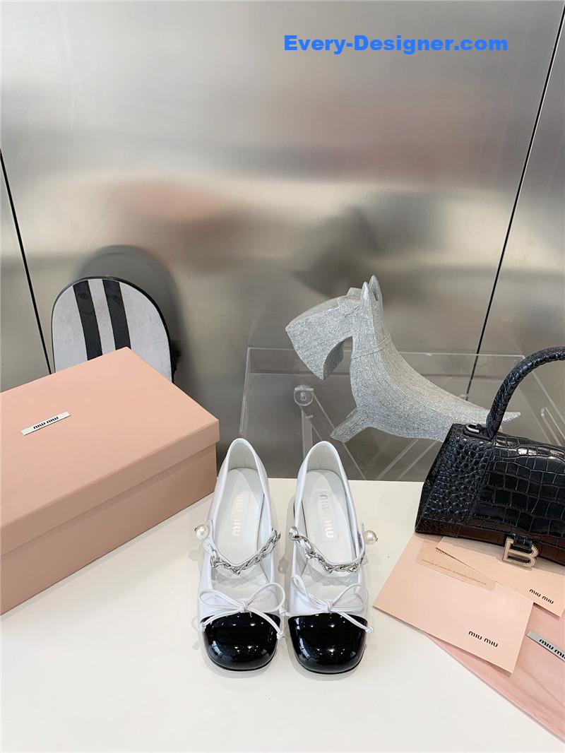 miumiu new stiletto with thick heel Mary Jane