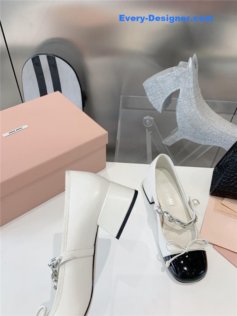miumiu new stiletto with thick heel Mary Jane