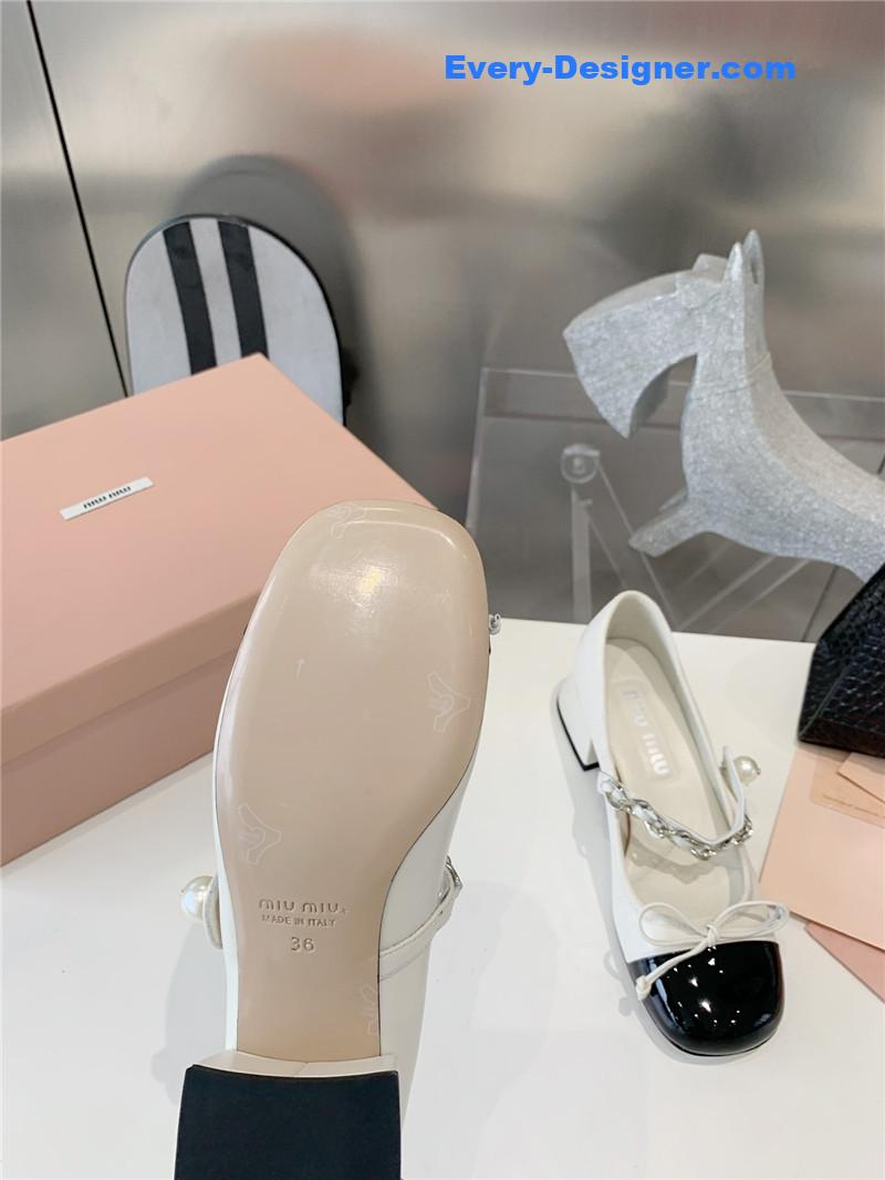 miumiu new stiletto with thick heel Mary Jane