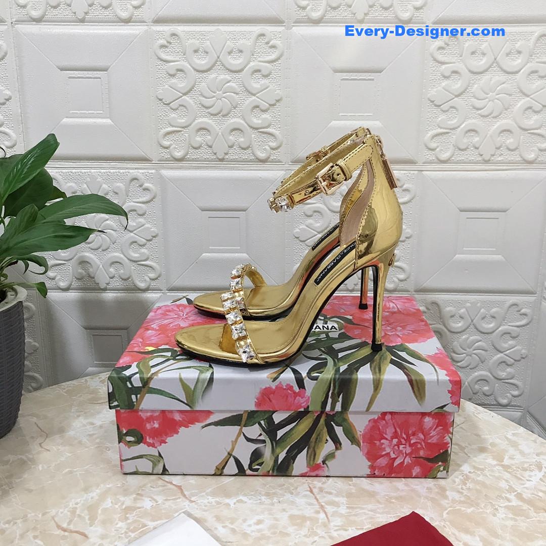 Dolce & Gabbana d&g hand-stitched glass back zip sandals