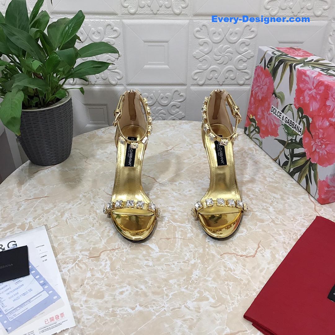 Dolce & Gabbana d&g hand-stitched glass back zip sandals