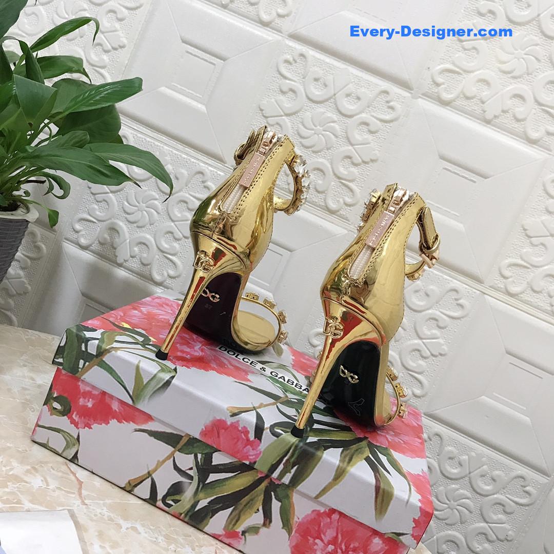 Dolce & Gabbana d&g hand-stitched glass back zip sandals