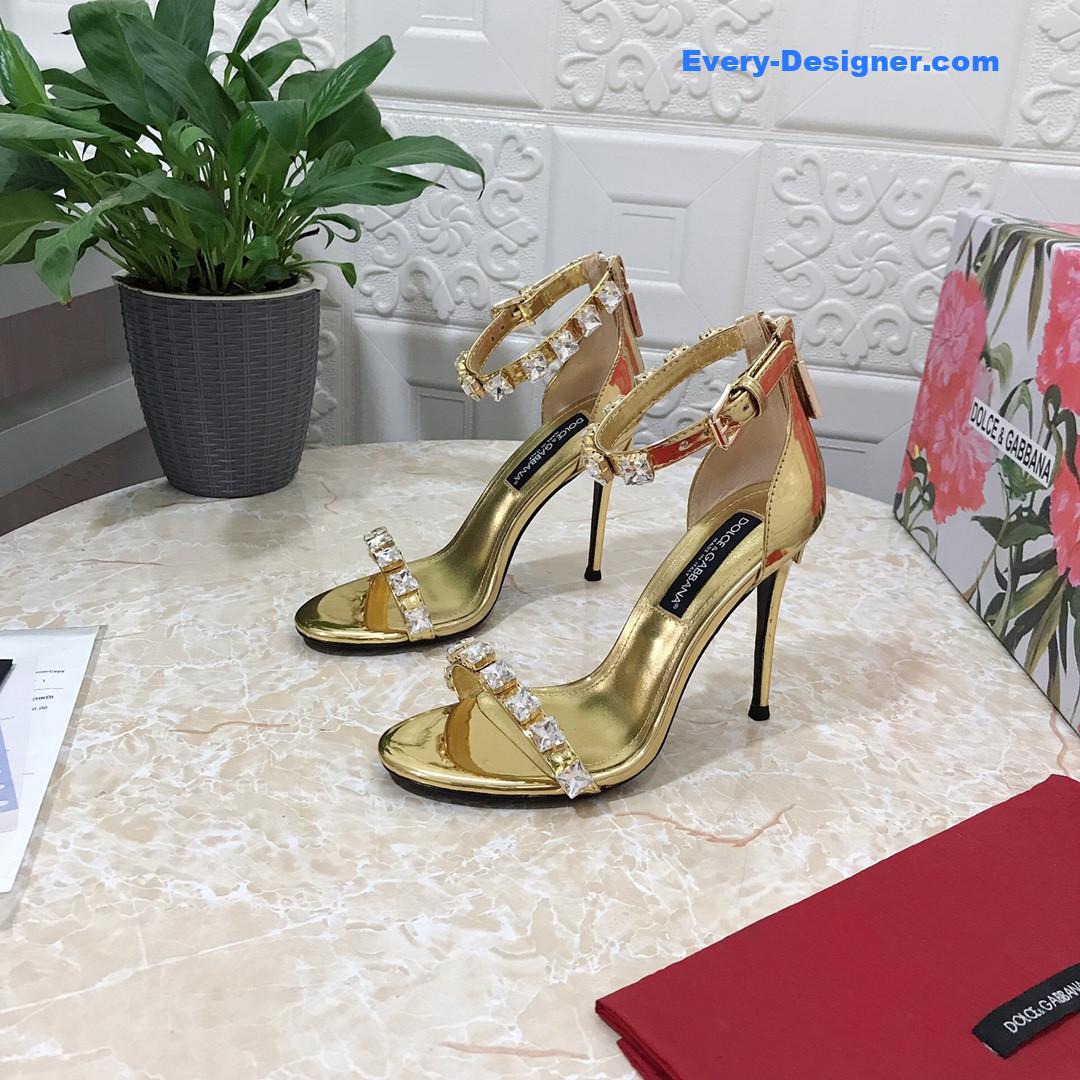 Dolce & Gabbana d&g hand-stitched glass back zip sandals